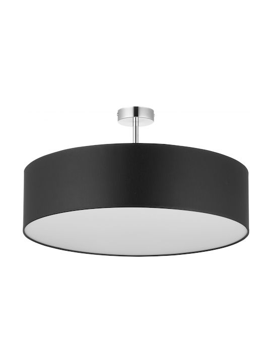 TK Lighting Vienna Μοντέρνα Υφασμάτινη Πλαφονιέρα Οροφής με Ντουί E27 σε Μαύρο χρώμα 60cm