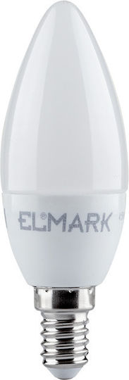 Elmark Λάμπα LED 5W για Ντουί E14 και Σχήμα C37 Θερμό Λευκό 500lm