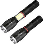 Wiederaufladbar Taschenlampe LED Doppelte Funktion mit maximaler Helligkeit 8000lm L2/COB T6