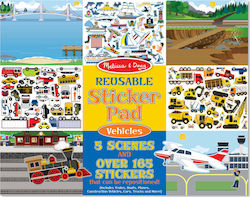 Melissa & Doug Aufkleber-Album Reusable Sticker Pad Vehicles für Kinder 3++ Jahre