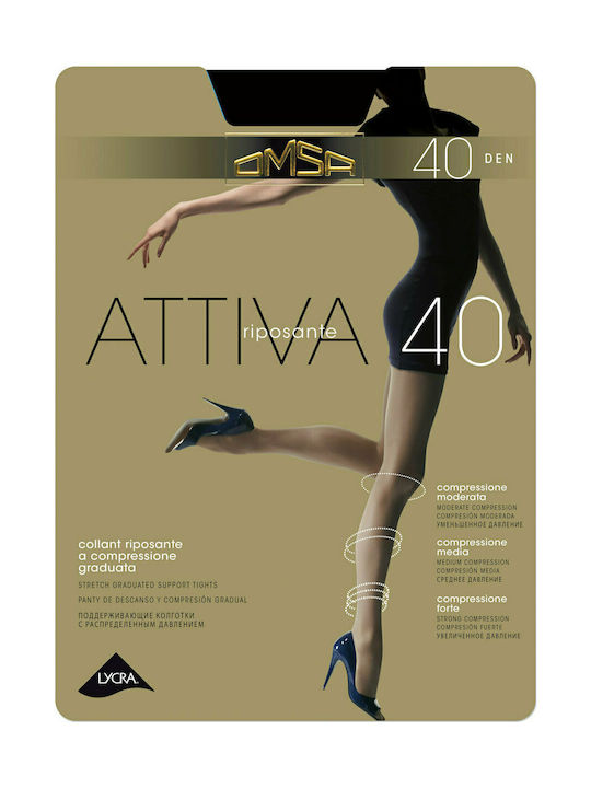 Omsa Attiva Women's Pantyhose 40 Den Black