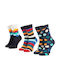 Happy Socks Ανδρικές Κάλτσες με Σχέδια Πολύχρωμες 3Pack