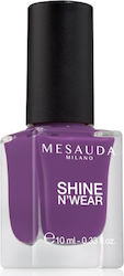 Mesauda Milano Shine n' Wear Gloss Nail Polish Long Wearing Quick Dry Lilac 10ml
