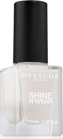 Mesauda Milano Shine n' Wear Lac de Unghii de Lungă Durată Uscare rapidă Alb 10ml