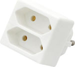 R-2 2-Outlet T-Shaped Wall Plug White