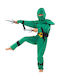 Kids Carnival Costume Green Ninja Fighter