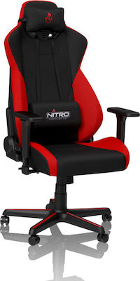 Nitro Concepts S300 Fabric Gaming Chair with Adjustable Arms Red