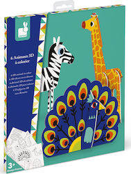 Janod Painting 3D Animals To Color for Children 3++ Years