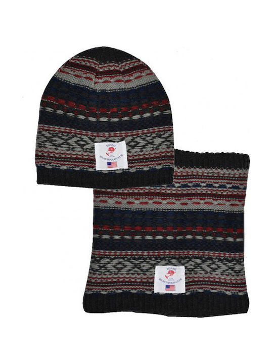 Stamion Miami Beach Polo Club Usa Set Căciuliță Cu Fular Tricotată Multicoloră Stamion Miami Beach Polo Club Usa Set Căciuliță Cu Fular Tricotată Multicoloră