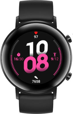 Huawei Watch GT 2 42mm Sport Stainless Steel 42mm Αδιάβροχο με Παλμογράφο (Night Black)