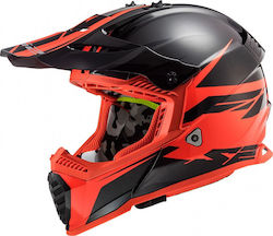 LS2 Fast Evo MX437 Roar Motocross Helmet ECE 22.05 1150gr Matt Black Red MX437ERMBR