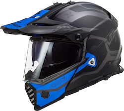 LS2 Pioneer Evo MX436 Cobra On-Off Helmet with Sun Visor ECE 22.05 1350gr Matt Black/Blue