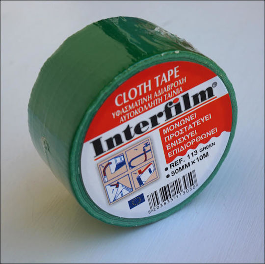 Interfilm Cloth Green Self-Adhesive Fabric Tape Green 50mmx10m 1pcs