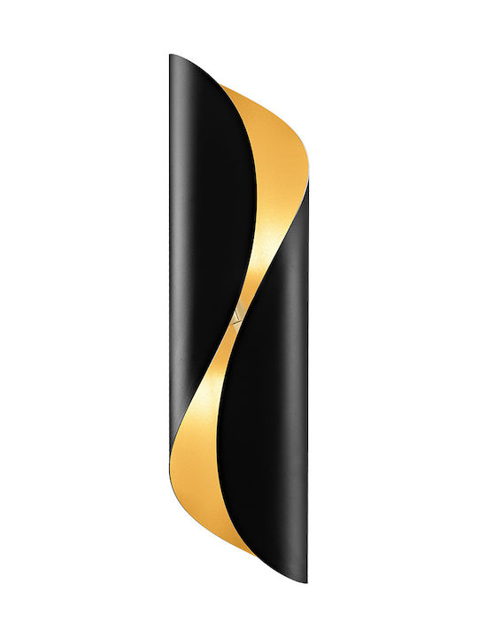 Luma Modern Leuchte Wand mit Fassung G9 Schwarz-Gold 15x15x15cm