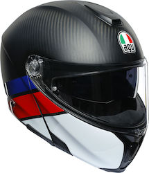 AGV Sportmodular Multi Layer Carbon/Red/Blue Motorradhelm Aufklappbar DOT / ECE 22.05 1350gr 211201A2IY-011