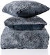 Silk Fashion Dekorativer Kissenbezug Astrakan aus pelziger Gray 45x45cm