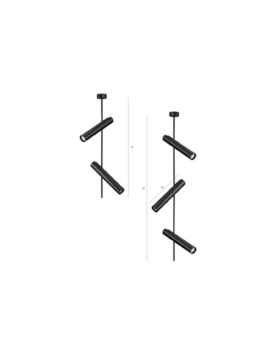Luma Triple Spot with Socket GU10 in Black Color