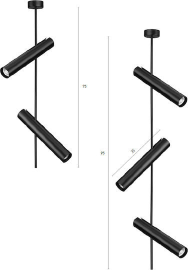 Luma Triple Spot with Socket GU10 in Black Color