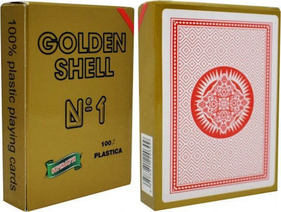 Golden Shell Plastic Card Deck Red