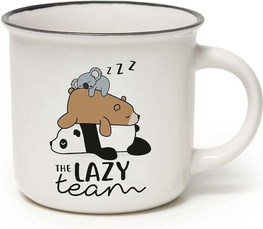 Legami Milano The Lazy Team Becher aus Porzellan Weiß 350ml