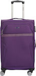 Diplomat ZC998 Medium Travel Suitcase Fabric Purple with 4 Wheels Height 68cm.