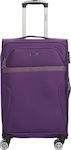 Diplomat ZC998 Medium Travel Suitcase Fabric Purple with 4 Wheels Height 68cm