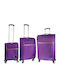 Diplomat Set Colecția Atlanta Valize De Călătorie Din Material Textil Violet Cu Înălțime Maximă 78 Cm Cu 4 Roți Set 3 Bucăți