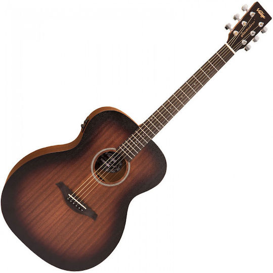 Vintage Semi-Akustik Gitarre VE-660WK Ausschnitt Braun