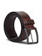 Hugo Boss Men's Leather Wide Belt Brown