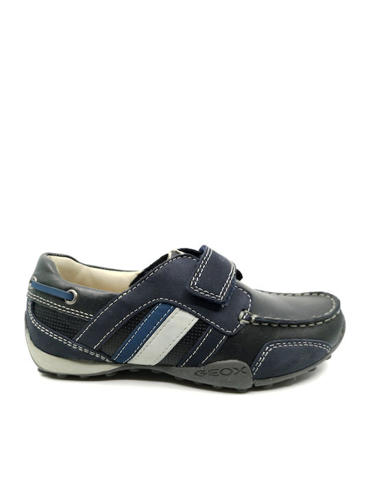 Geox Pantofi copii din piele cu velcro Albastru...
