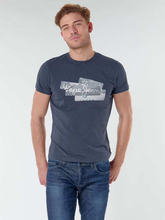 Pepe Jeans T-shirt Bărbătesc cu Mânecă Scurtă Albastru marin