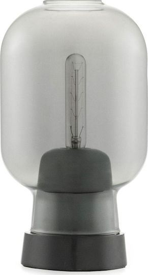 Normann Copenhagen Amp Glass Table Lamp with Transparent Shade and Black Base