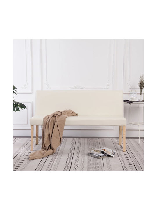 Doppelsitzer Sofa Künstliches Leder Beige 139.5x54x85.5cm