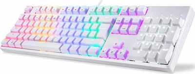 Motospeed CK107 Gaming Tastatură mecanică cu Outemu Roșu switch-uri și iluminare RGB (Grecesc) Alb