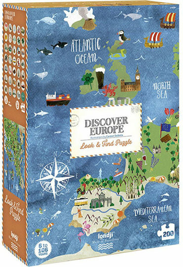 Παιδικό Puzzle Discover Europe για 6+ Ετών 200pcs Londji