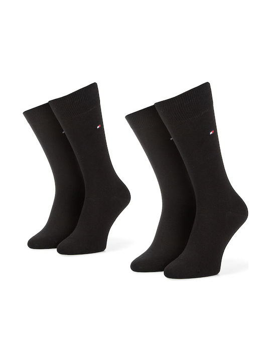 Tommy Hilfiger Classic Ανδρικές Μονόχρωμες Κάλτσες Μαύρες 2Pack