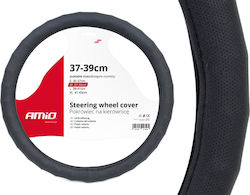 AMiO Car Steering Wheel Cover SWC-14-M with Diameter 37-39cm Leatherette Black