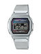 Casio Vintage Iconic Ψηφιακό Ανδρικό Ρολόι 38mm Μπαταρίας με Ασημί Μεταλλικό Μπρασελέ