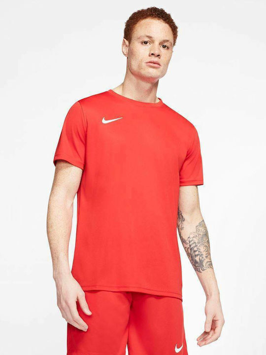 Nike Park VII Αθλητικό Ανδρικό T-shirt Dri-Fit Κόκκινο Μονόχρωμο