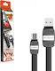 Moxom Flat USB 2.0 to micro USB Cable Μαύρο 1m (MX-CB04)