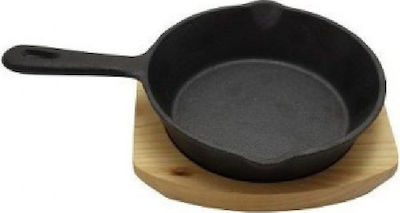 Surel με Ξύλινη Βάση Commercial Cast Iron Skillet for Induction Hob 15.5cm