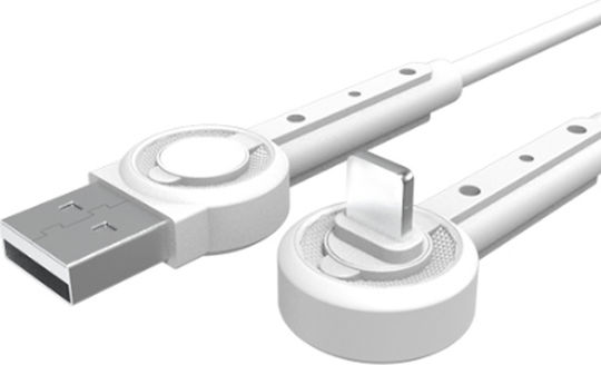 Moxom MX-CB01 GM Angle (90°) / Regular USB 2.0 Cable USB-C Male - USB-A White 1m