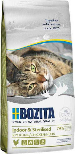 Bozita Indoor & Sterilised Trockenfutter ohne Getreide für sterilisierte Katzen mit Huhn 0.4kg