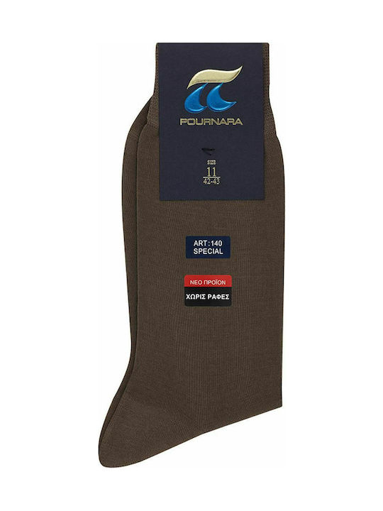 Pournara Ανδρικές Μονόχρωμες Κάλτσες Καφέ