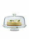 Borgonovo Transparent Glass Pedestal Cake Stand with Lid Palladio 31x31cm