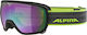 Alpina Scarabeo MM SPH Ski- und Snowboardbrille für Erwachsene Grau mit violettem Spiegelfilter
