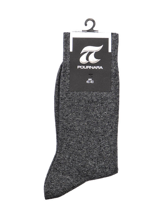 Pournara Herren Einfarbige Socken Gray 1Pack