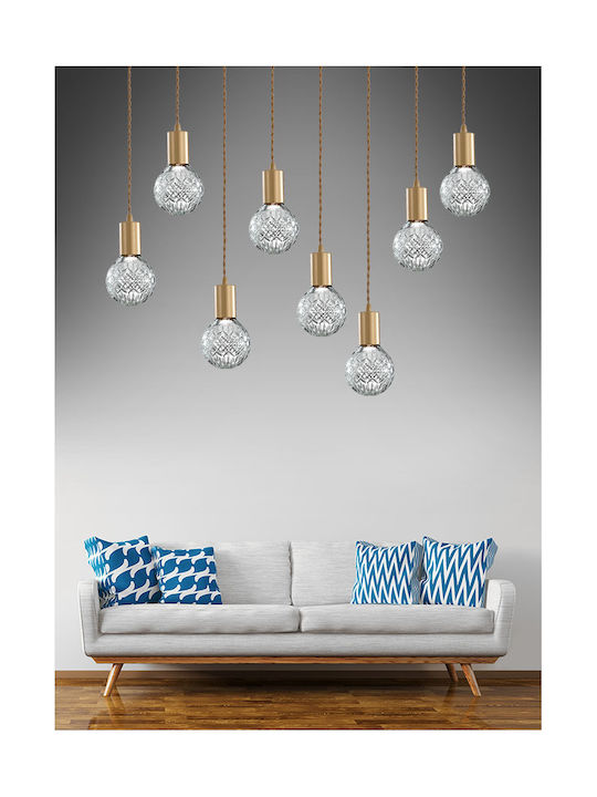 Luma Pendant Light Gold Rail with Socket G9 70cm