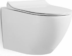 KLP Vera Wandhängende Toilette Randlos mit Schlank Deckel Sanftes Schließen Weiße