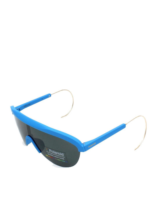 Polaroid Men's Sunglasses with Blue Frame with Polarized Lens PLD6037/S RCT/99